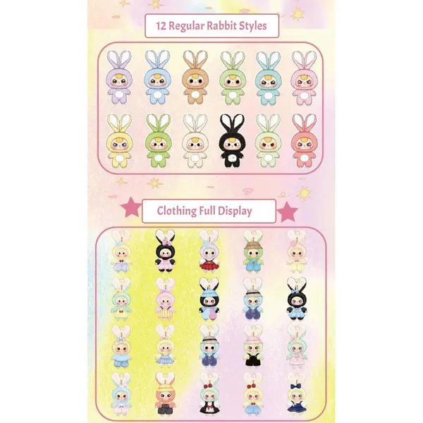 Baby Three Macaron Cute Bunny Blind Box Plush Bag Clip New Sealed‎ Kawaii Charm - Image 2