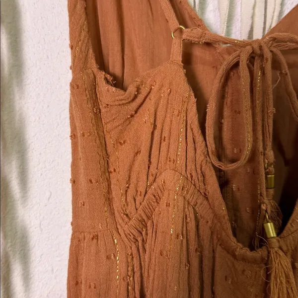 Anthropologie Rusty Peach Tiered Maxi Dress - Image 10