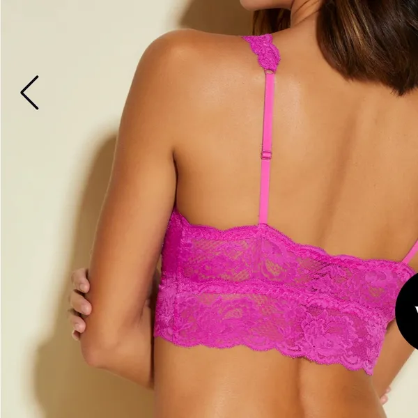 Cosabella Never Say Never Hot Pink Lace Unpadded Bralette Size L - Image 2