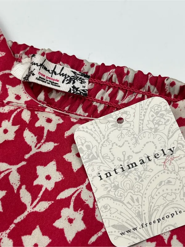 Intimately Free People On Our Radar Slip Dress Floral Red Cherry‎ Combo XL NEW - Image 2