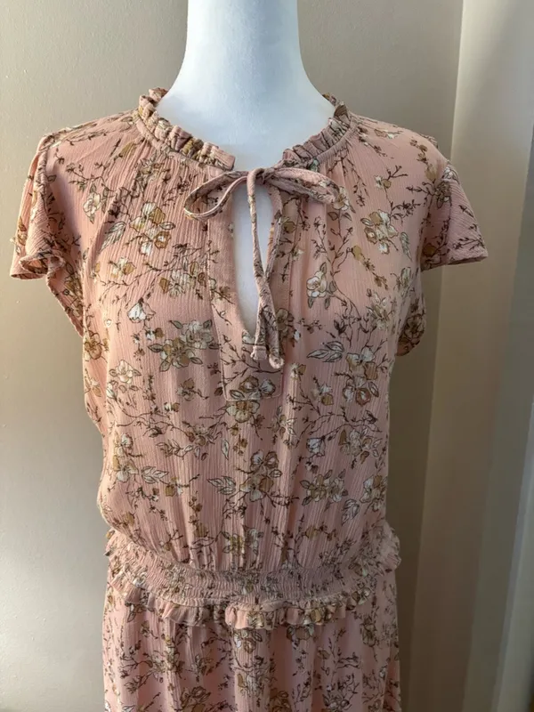 Knox Rose Dress Size L Floral Pink/Blush Midi High-Low Dress - Image 4