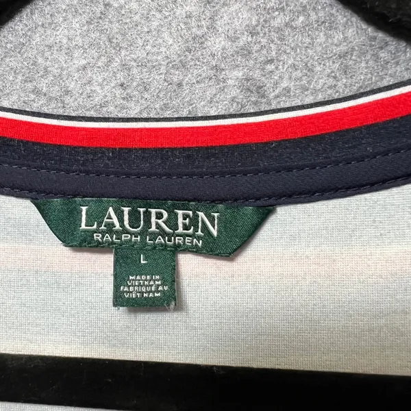 Lauren Ralph Lauren Striped Knit Tank Dress Sleeveless‎ Casual Red White Blue L - Image 3