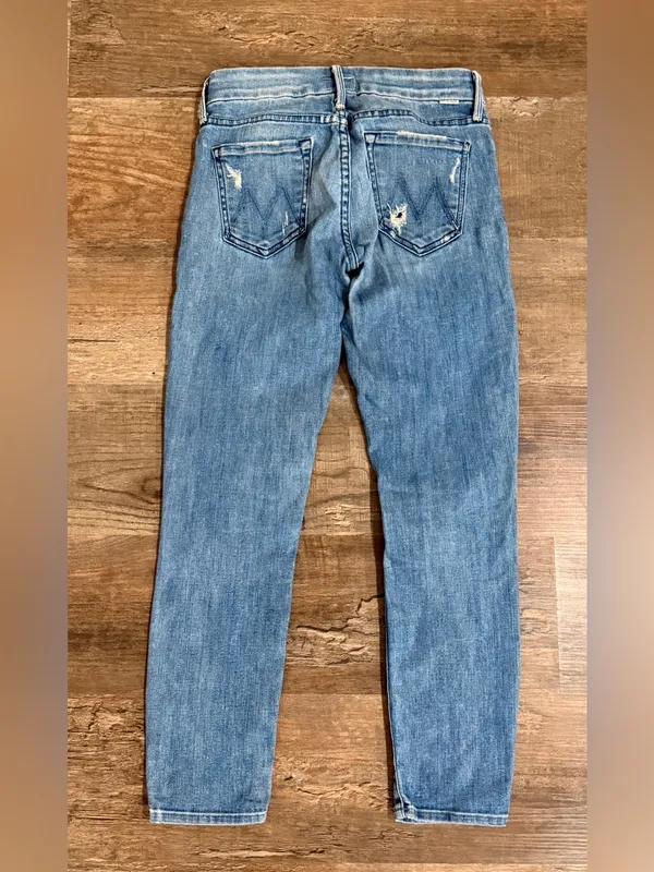 MOTHER Women's Straight-Leg Light Blue Denim Jeans - Image 6