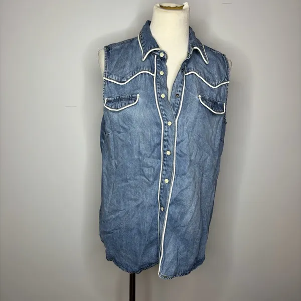 Stetson - Sleeveless Denim Western Shirt - Image 3