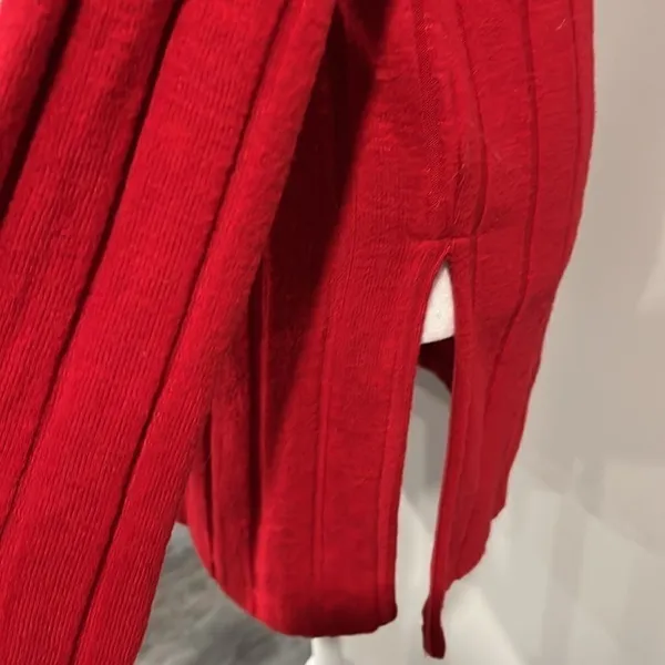 Anthropologie Ribbed Slide Slit Tunic Red New NWOT - Small - Image 5