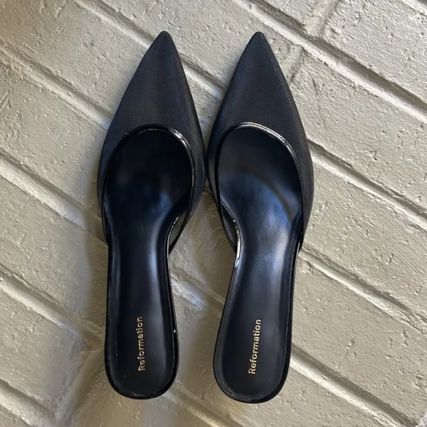 Reformation Wilda Kitten Heel size 11 Black Mesh sold out! - Image 12