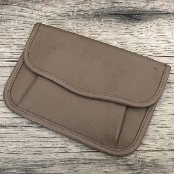 Mundi Leather Small Coin Wallet Clutch Pouch Taupe Brown - Image 12
