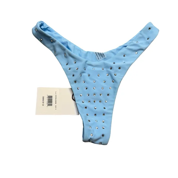 ✨👙 SWIM BY DI Crystal Bikini Bottom‎ Rhinestone Blue Sz S 👙✨ - Image 2