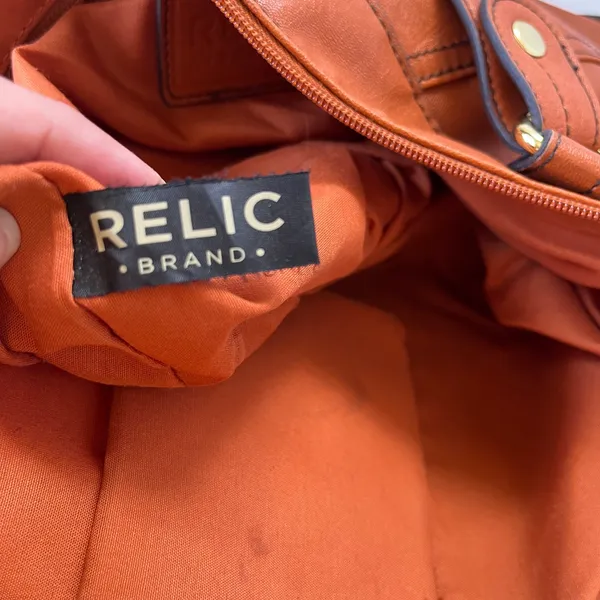 Relic Y2K Cognac Crossbody Satchel Bag Boho Indie Sleaze 70 Inspire Faux Leather - Image 11