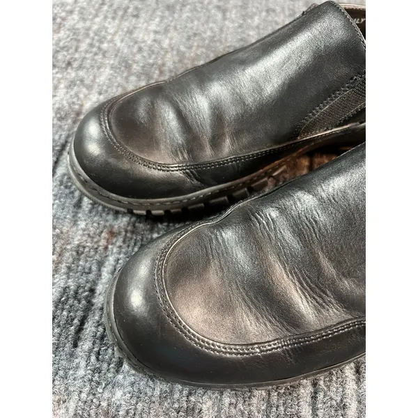 COACH Carla Loafers Women 8 Black Italian Leather Lug Sole Slip On Chunky Shoes - Image 4
