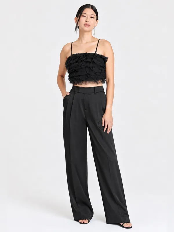 NWT A New Day Tiny Tulle Ruffle Crop Tank – Black – S - Image 2