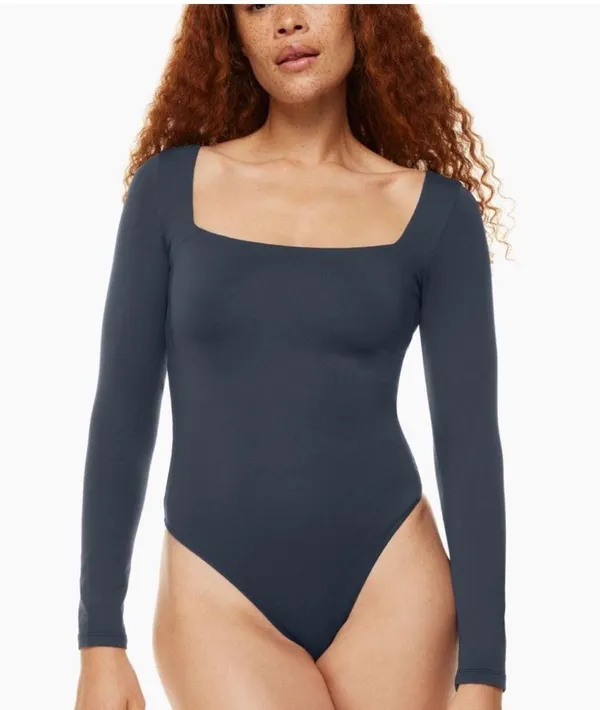 Aritzia Babaton Azure Long Sleeve Original Contour Squareneck Bodysuit small - Image 2