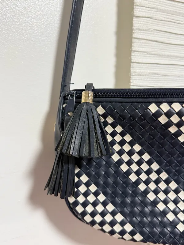 checkered crossbody bag Black - Image 2