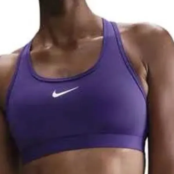 Nike Dri Fit Sports Bra Purple‎ Racerback Athletic Workout Gym Medium Support S - Image 2
