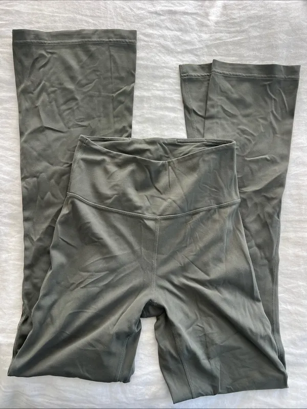 Lululemon Groove Super-High-Rise Flared Pant Nulu *Regular Army Green - 6 - Image 4