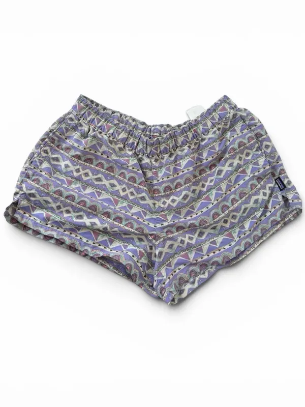 Patagonia summer vtg Barely Lavender and White Tribal Swim Shorts - Image 2