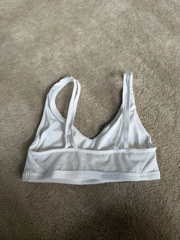 Aerie White Ribbed Sports Bra – Size L - Image 3