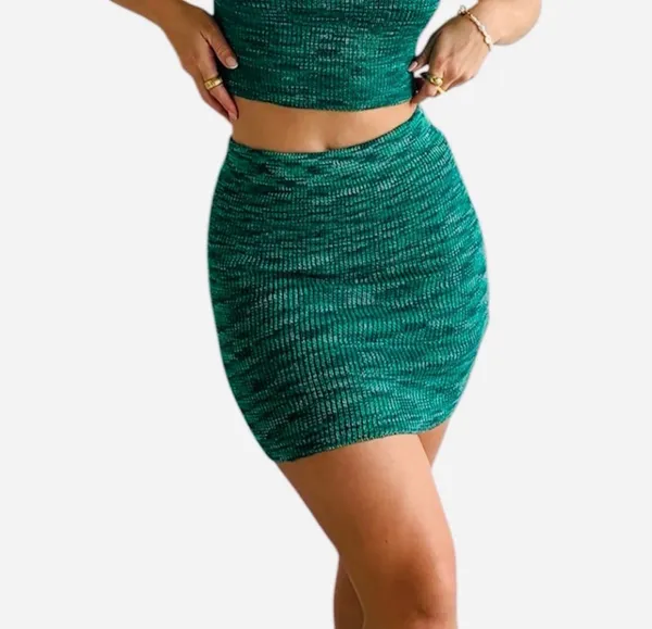NWT Princess Polly Green Knit High Waist Mini Skirt M L - Image 2
