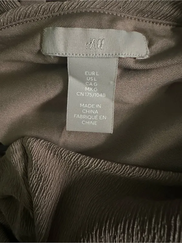 H&M One-Shoulder Dress in Taupe - Image 3