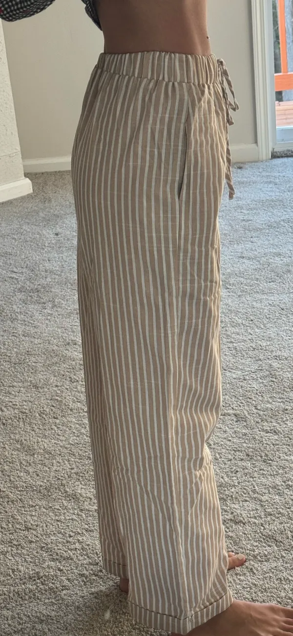 Striped Beach Pants Tan Size XS - Image 4