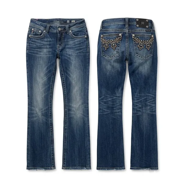 Miss Me JW5307B7 Low Rise Bootcut Jeans Y2K Western Rhinestone Embellished Sz 30 - Image 2