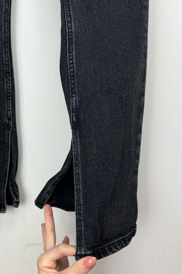 Abercrombie & Fitch Split Hem Jeans Sz 25 Black Denim Skinny High Rise - Image 11