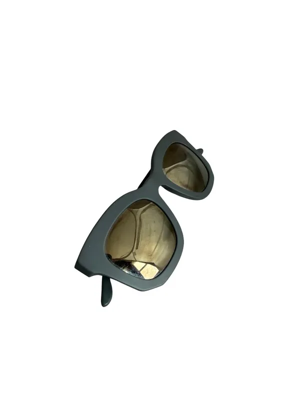 Stella McCartney Gray Square Frame Mirrored Lens Sunglasses Gold Trim Women's - Image 11