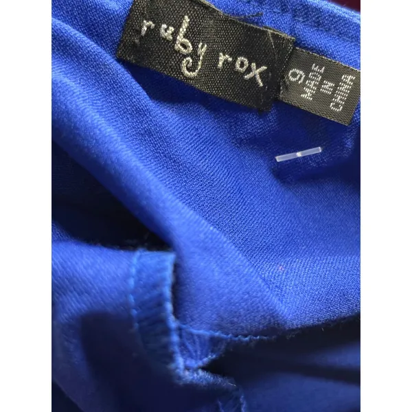 Ruby Rox Royal Blue One‎ Shoulder Ruffle Mini Cocktail Dress Size 9 - Image 6