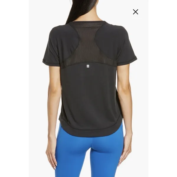 Sweaty Betty Women Black Breathe Easy Circuit T-Shirt Workout‎ Activewear - Image 2