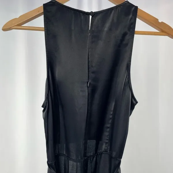 Zara‎ Satin Cut Out Sleeveless Midi Dress in Black Size Small - Image 6