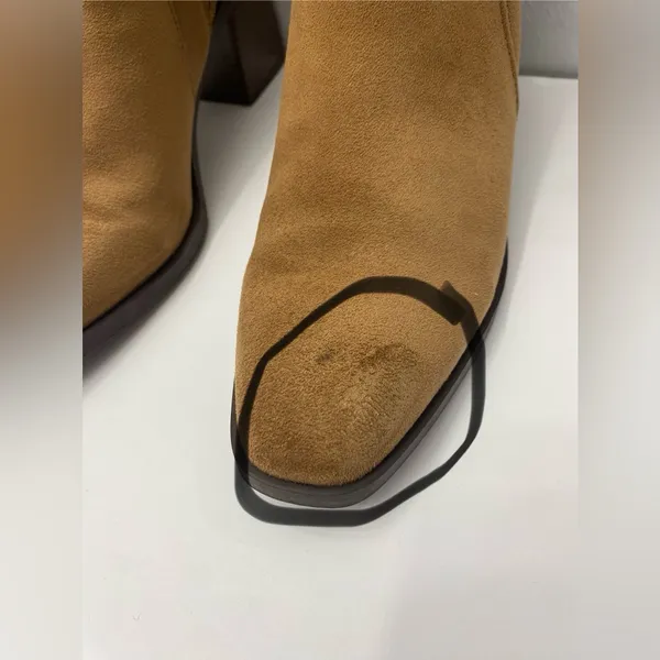 Anne Klein Astrid Brown Faux Leather Heeled Ankle Booties Size 8.5 - Image 3