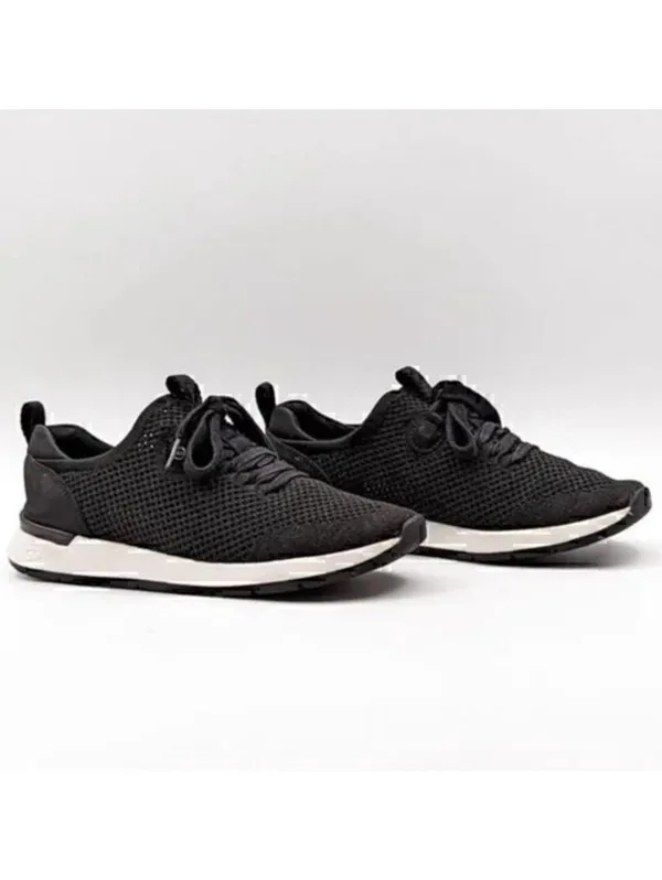 UGG Tay Sneaker BLACK Mesh Knit Comfortable Lace-Up Size 6.5 - Image 6