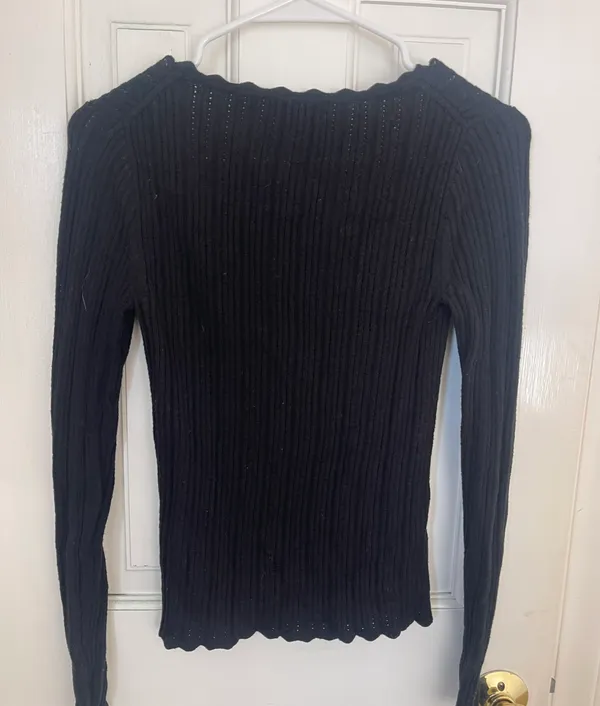 J.Crew Scalloped Squareneck Pointelle Sweater - Image 2
