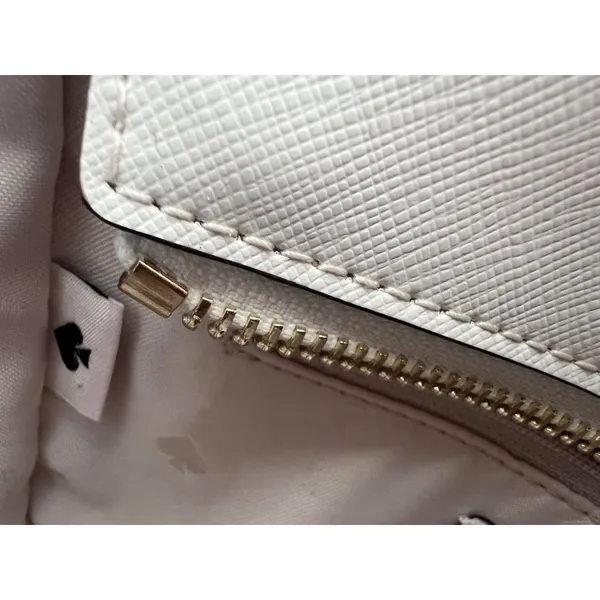 Kate Spade New York Wicker & White Leather Small Satchel Crossbody Bag - Image 12