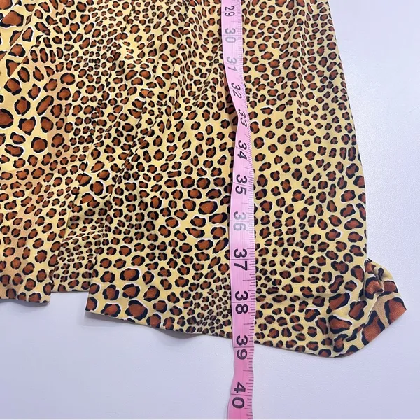 Norma Kamali animal print dress long sleeved v‎ neck ruched size small stretchy - Image 6