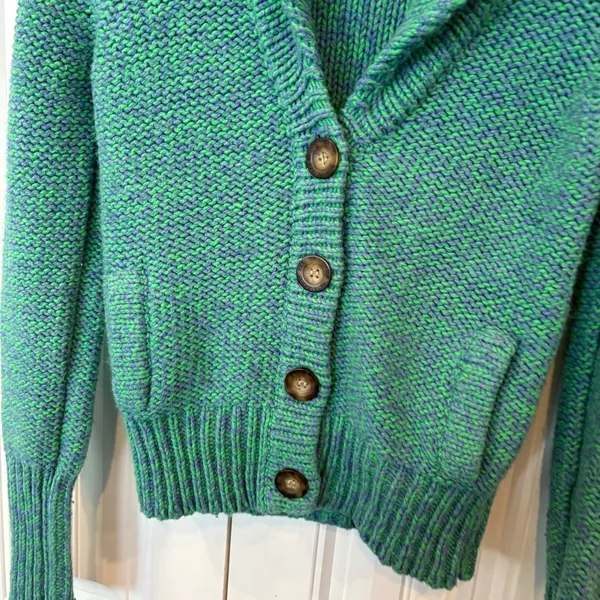 American Eagle Green Marled‎ Knit Button Front Cardigan Size Small - Image 3