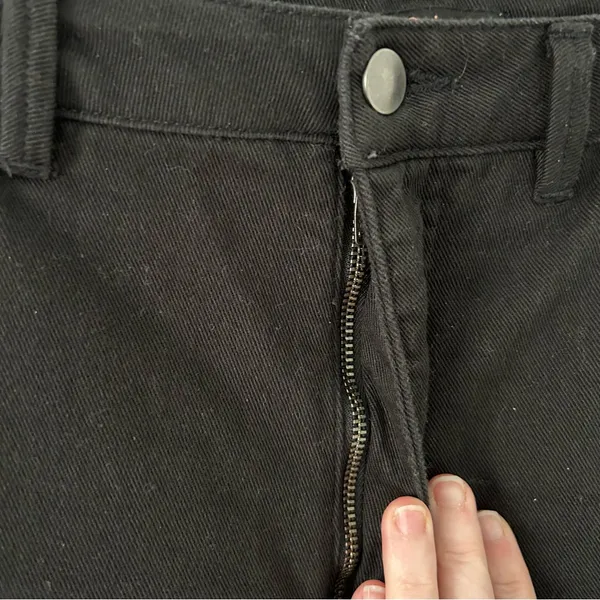 Quince Luna Stretch High Rise Slim Straight Organic Cotton Jeans Black 28in 8 - Image 5