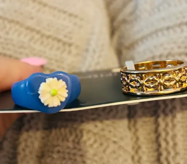 Wild Fable Heart and Flower Statement Band Ring 3pc set - Image 6