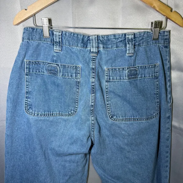 Old Navy Blue Jeans Womens 12‎ Blue Vintage Carpenter Straight High Rise Baggy - Image 5