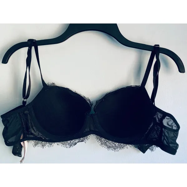 Victoria's Secret Bra Dream Angels Lined Demi 36B Black Lace Whimsigoth - Image 8