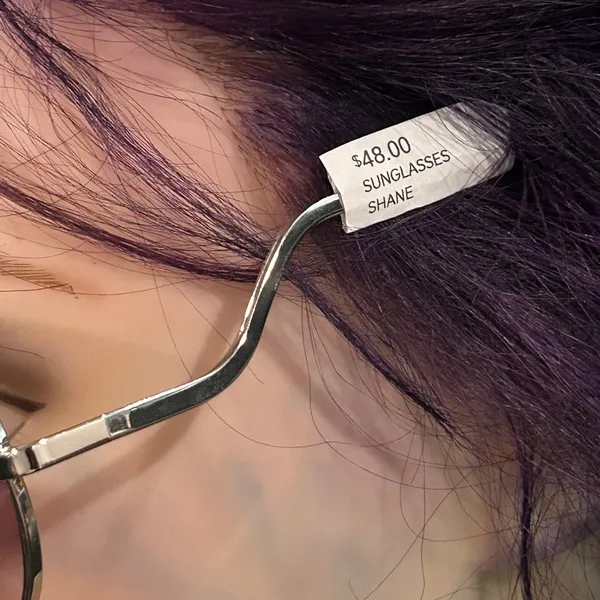 SHANE Silver Metal Round Sunglasses with Lavender Hair Accent - Image 4