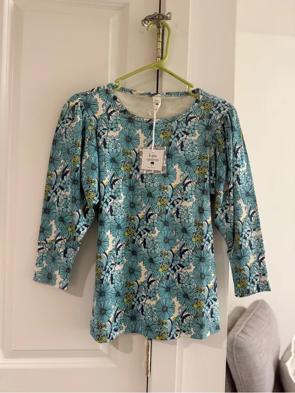 kate quinn women’s puff sleeve top Blue - Image 2