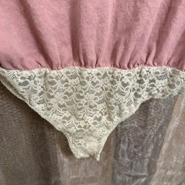 Free People Sydney Dusty Rose Mauve Oversized Tank Top Bodysuit Medium - Image 4