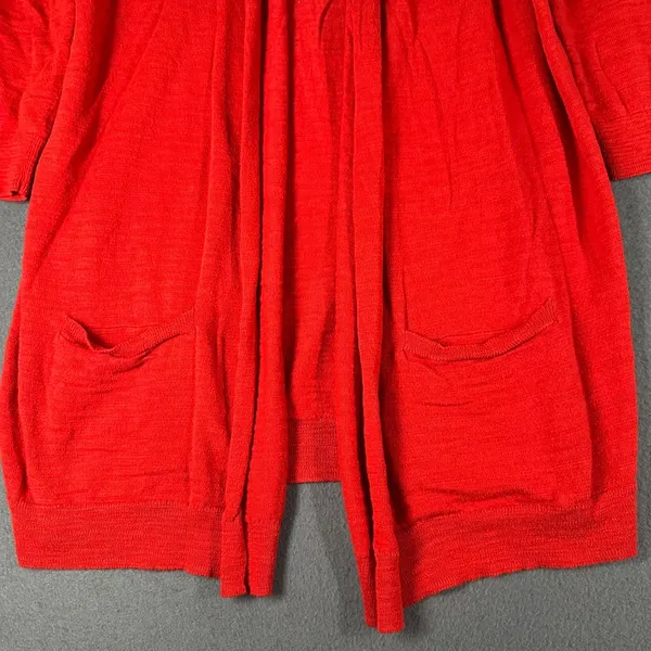 Caslon Womens‎ M Open Front Red Cardigan Sweater With Pockets Soft Lightweight - Image 5