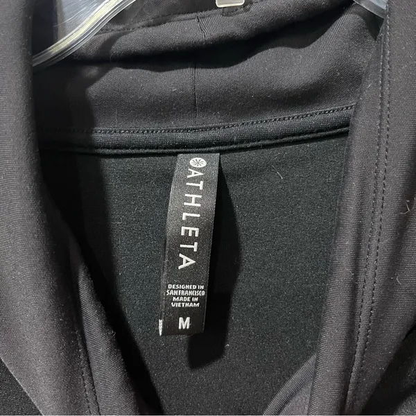 Athleta Hermosa Mock Neck Sweatshirt BLACK‎ SIZE Medium Great Shape - Image 6