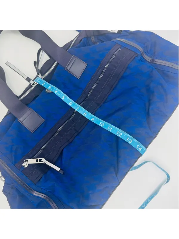 Lululemon Athletica Weekend Warrior Travel Duffel Bag Blue Black Houndstooth - Image 8