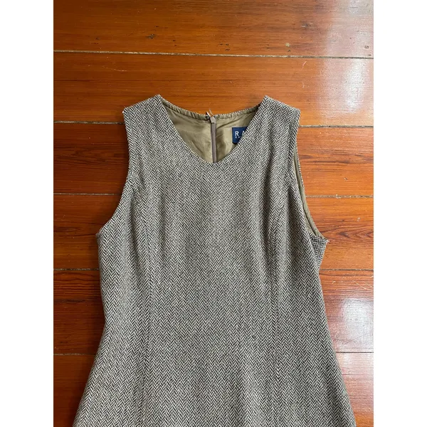 Ralph Lauren Wool Blend Tweed Herringbone Sheath Academia Jumper Dress Sz 4 💛🎀 - Image 8