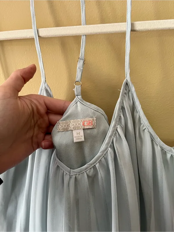 Gianni Bini Light Blue Pleated Mini Dress with Tassel Trim - Image 5