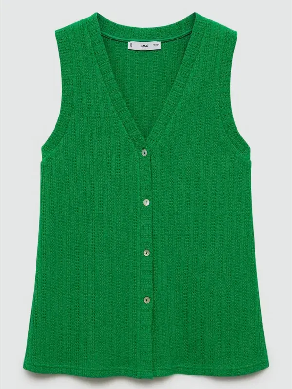 Mango 2-pc Coord Set Crochet Vest & Pant NWT Green Size Small - Image 5