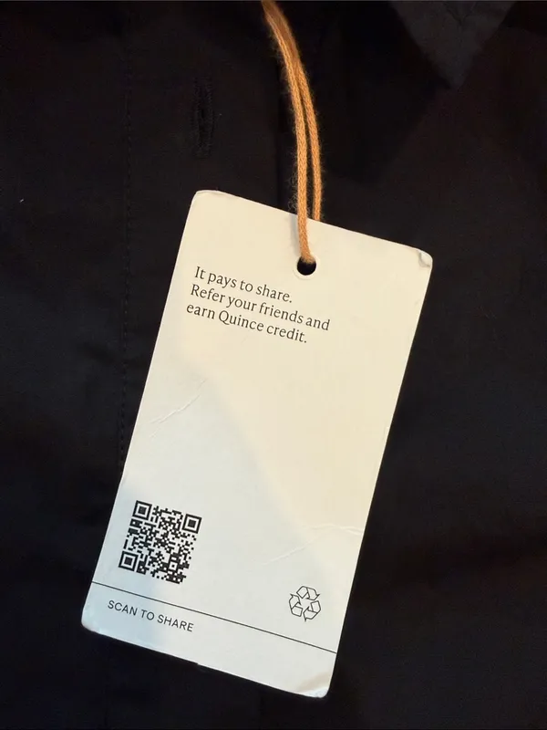 Quince 100% Organic Cotton Poplin Drop Waist Shirt Dress Black Medium NWT C30-00 - Image 3